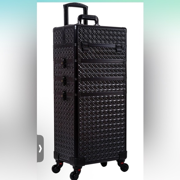 Other - 5 in 1 Professional Makeup Train Case Aluminum Cosmetic Case Rolling Makeup Case